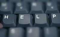 Image of keyboard with the letters spelling out "HELP"