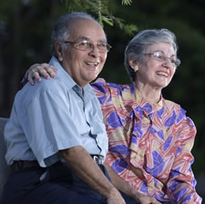 happy couple sitting together