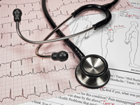 stethoscope and heart rate, EKG 